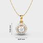 Sun With Halo Diamond Pendant (Without Chain)