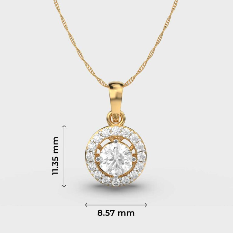 Sun With Halo Diamond Pendant (Without Chain)