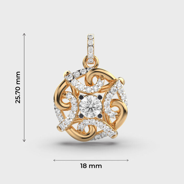 Twirling Tales Diamond Pendant (Without Chain)