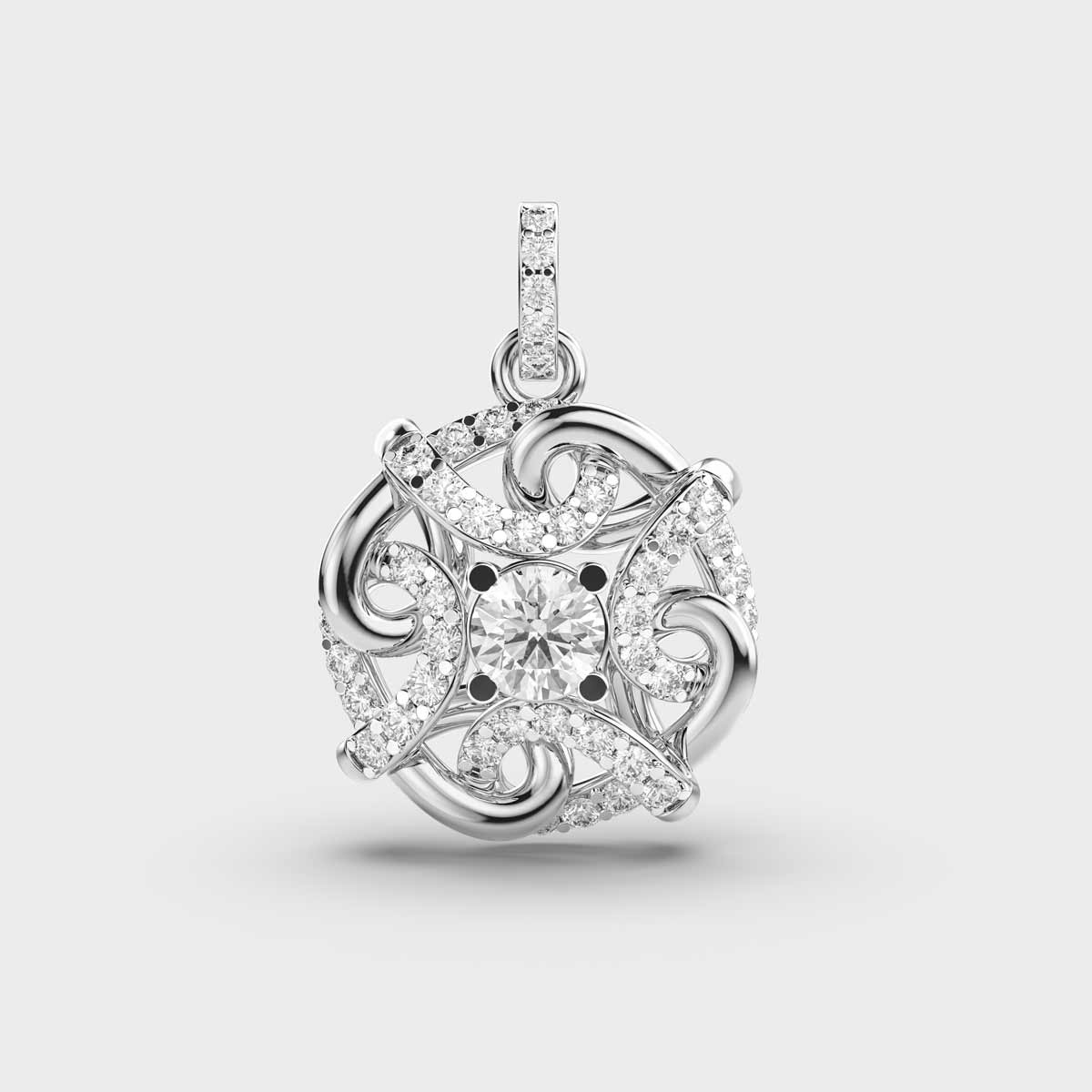 Twirling Tales Diamond Pendant (Without Chain)