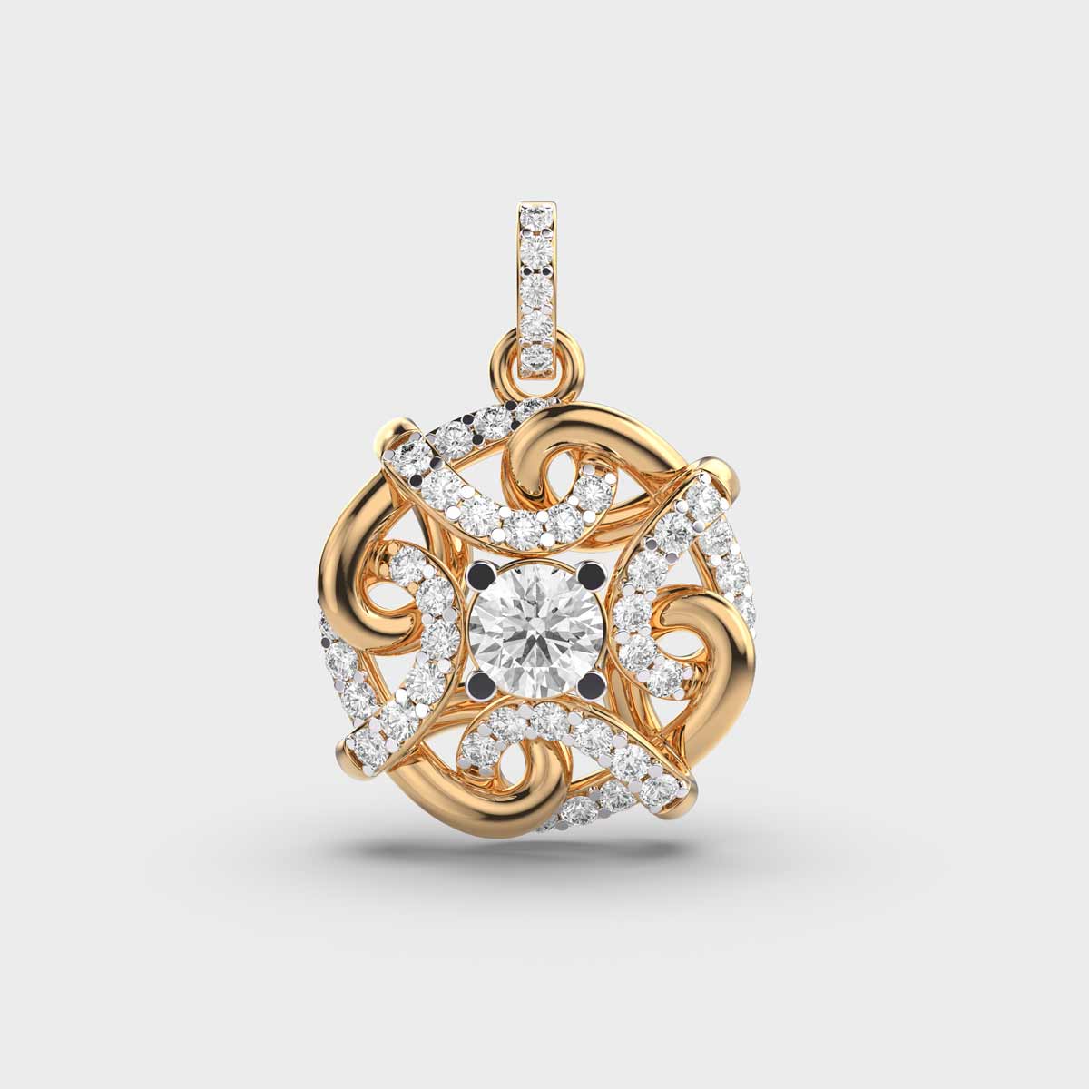 Twirling Tales Diamond Pendant (Without Chain)