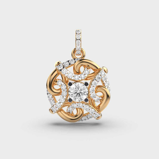 Twirling Tales Diamond Pendant (Without Chain)