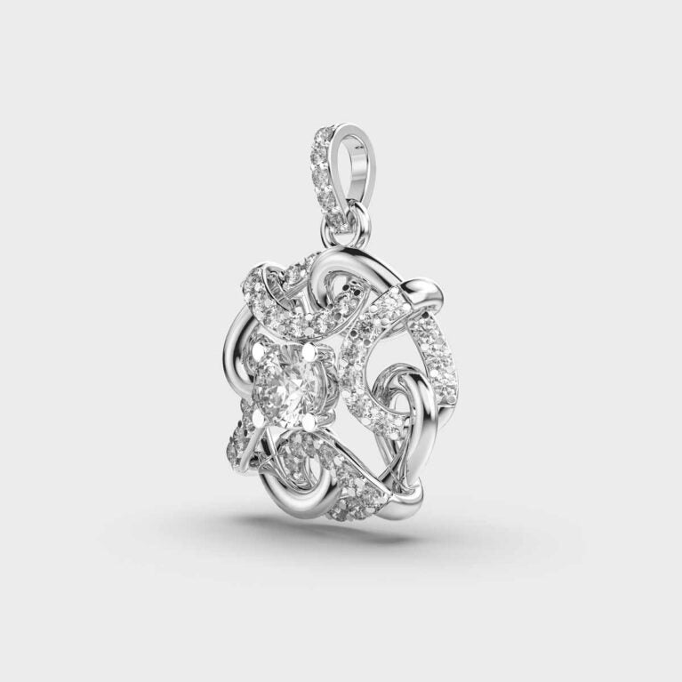 Twirling Tales Diamond Pendant (Without Chain)