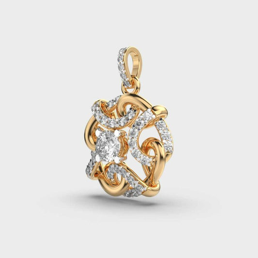 Twirling Tales Diamond Pendant (Without Chain)