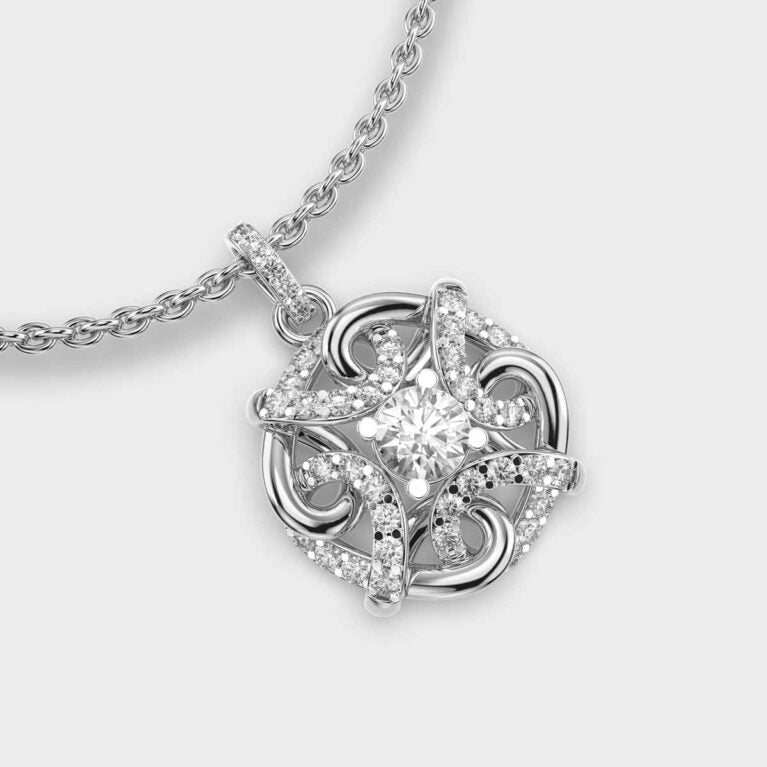 Twirling Tales Diamond Pendant (Without Chain)