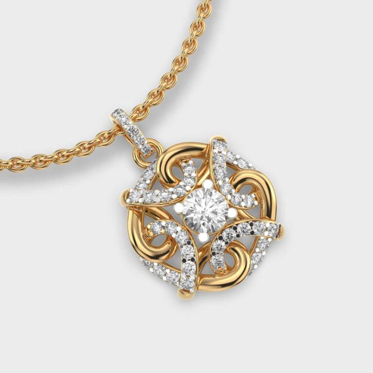 Twirling Tales Diamond Pendant (Without Chain)