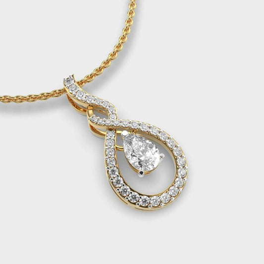 Refreshing Raindrop Diamond Pendant (With Chain)