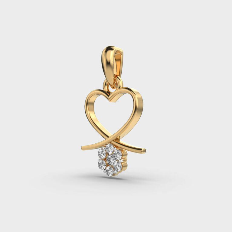 Magical Heart Diamond Pendant (Without Chain)