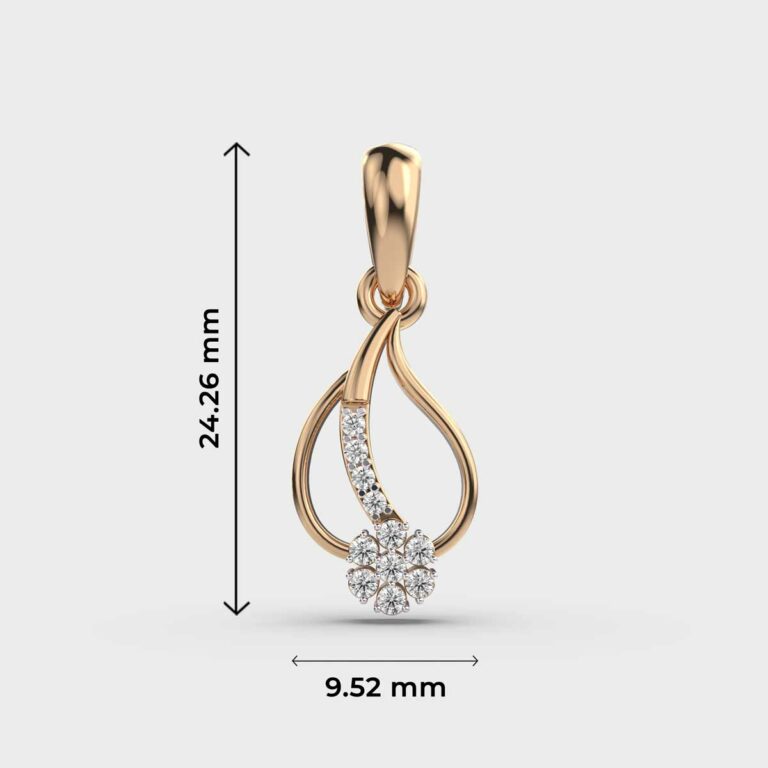 Periwinkle and Leaf Diamond Pendant (Without Chain)