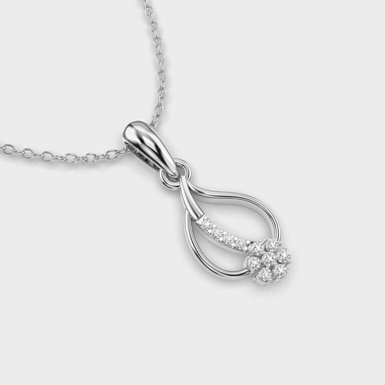 Periwinkle and Leaf Diamond Pendant (Without Chain)