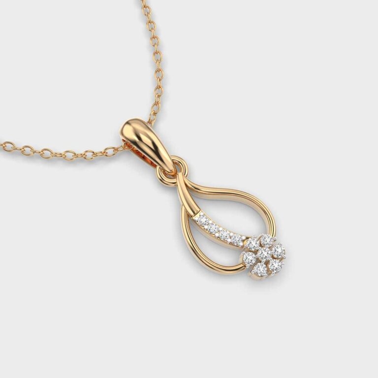 Periwinkle and Leaf Diamond Pendant (Without Chain)