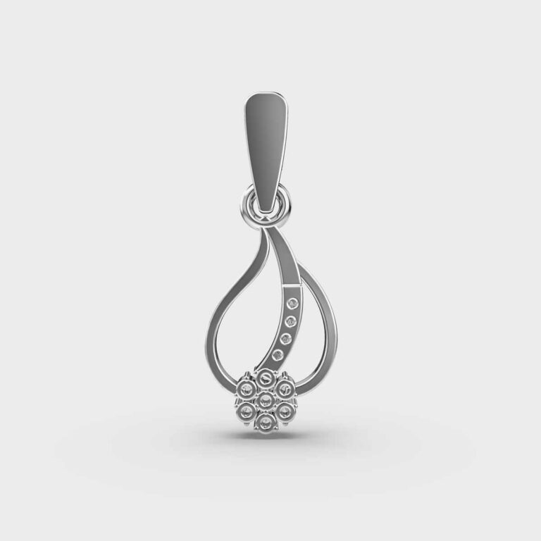 Periwinkle and Leaf Diamond Pendant (Without Chain)
