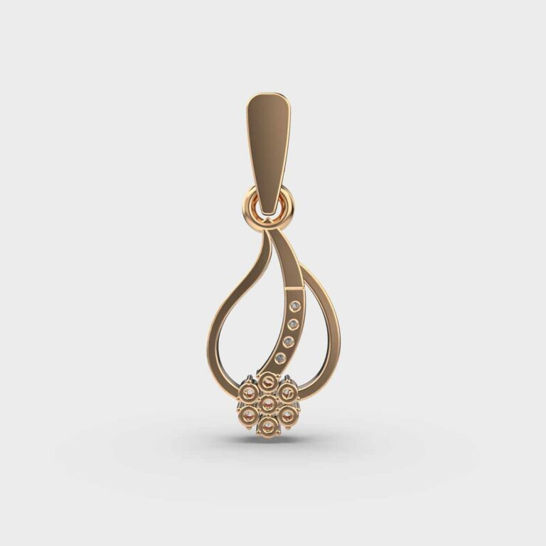 Periwinkle and Leaf Diamond Pendant (Without Chain)