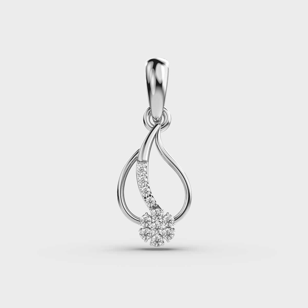 Periwinkle and Leaf Diamond Pendant (Without Chain)