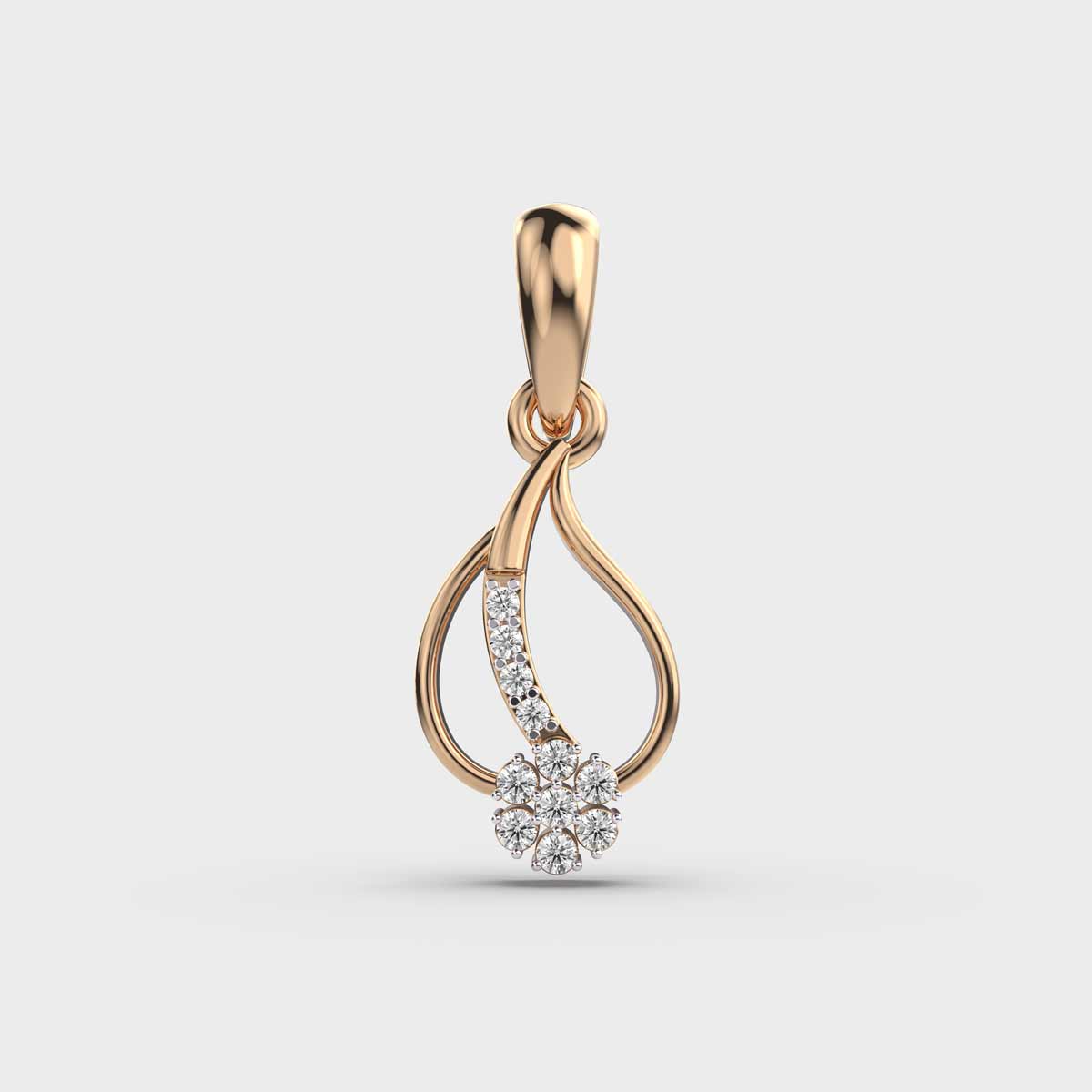 Periwinkle and Leaf Diamond Pendant (Without Chain)