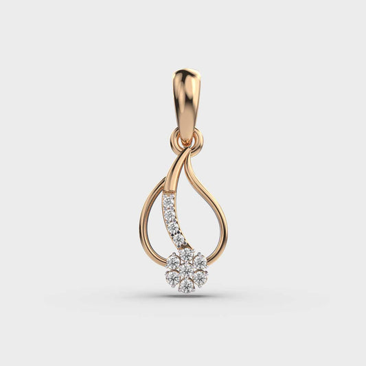 Periwinkle and Leaf Diamond Pendant (Without Chain)