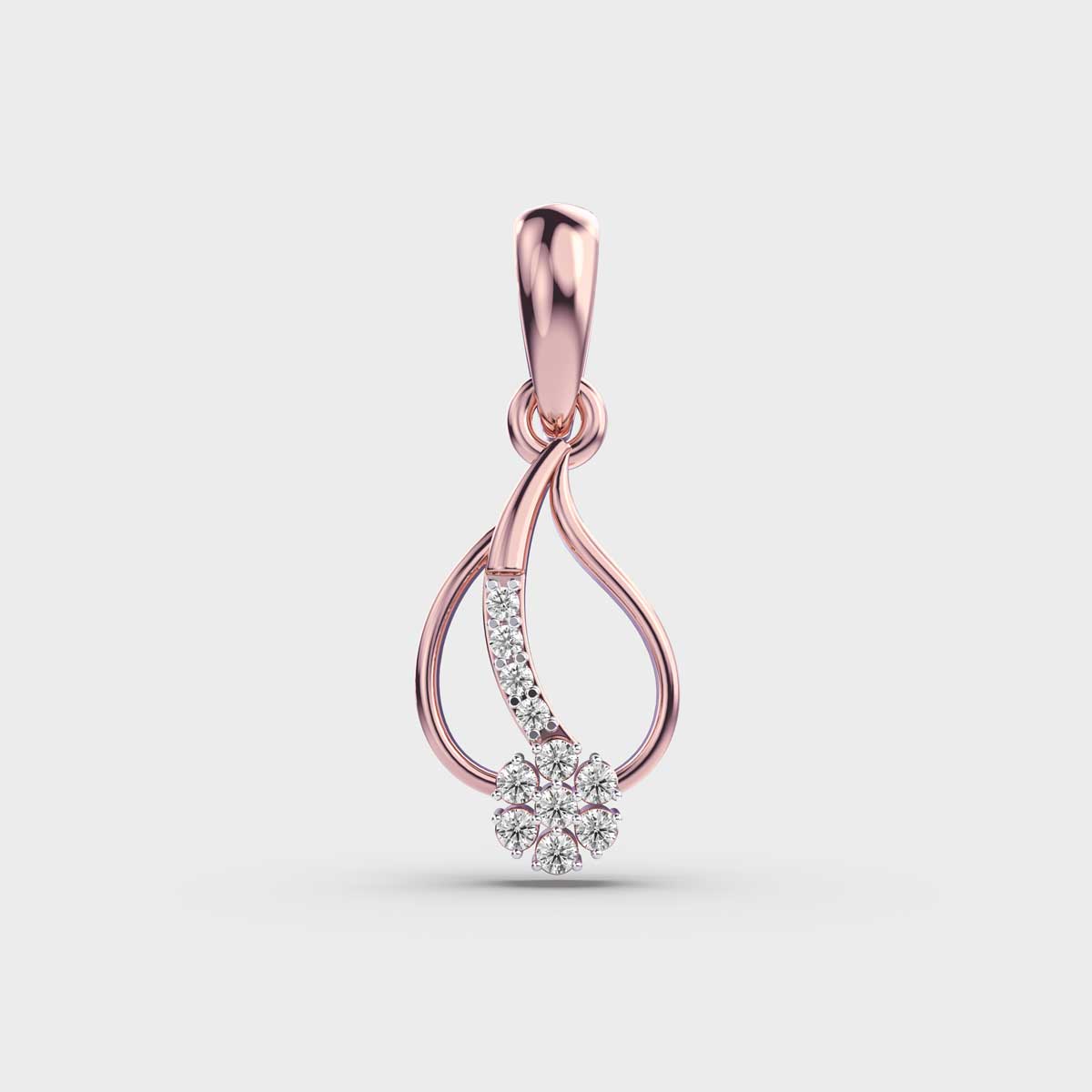 Periwinkle and Leaf Diamond Pendant (Without Chain)