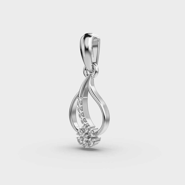 Periwinkle and Leaf Diamond Pendant (Without Chain)