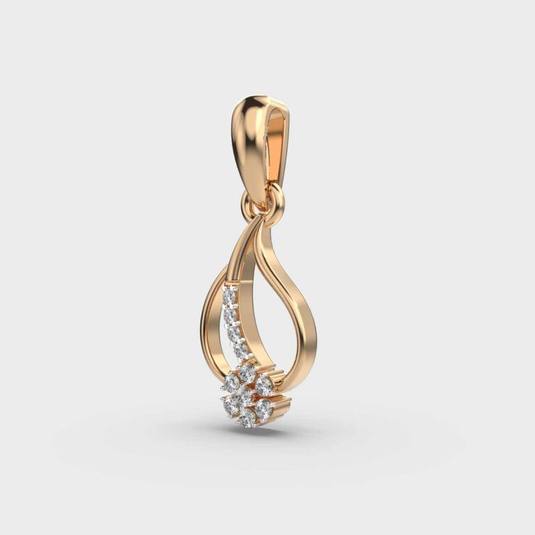 Periwinkle and Leaf Diamond Pendant (Without Chain)