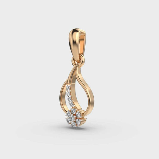 Periwinkle and Leaf Diamond Pendant (Without Chain)