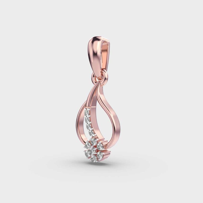 Periwinkle and Leaf Diamond Pendant (Without Chain)