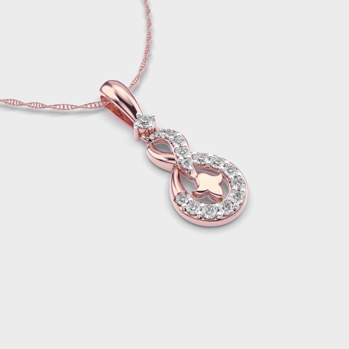 Glittering Knot Diamond Pendant (Without Chain)