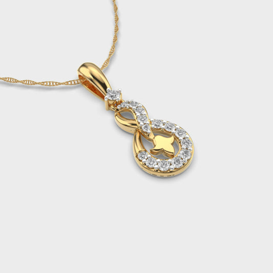 Glittering Knot Diamond Pendant (Without Chain)