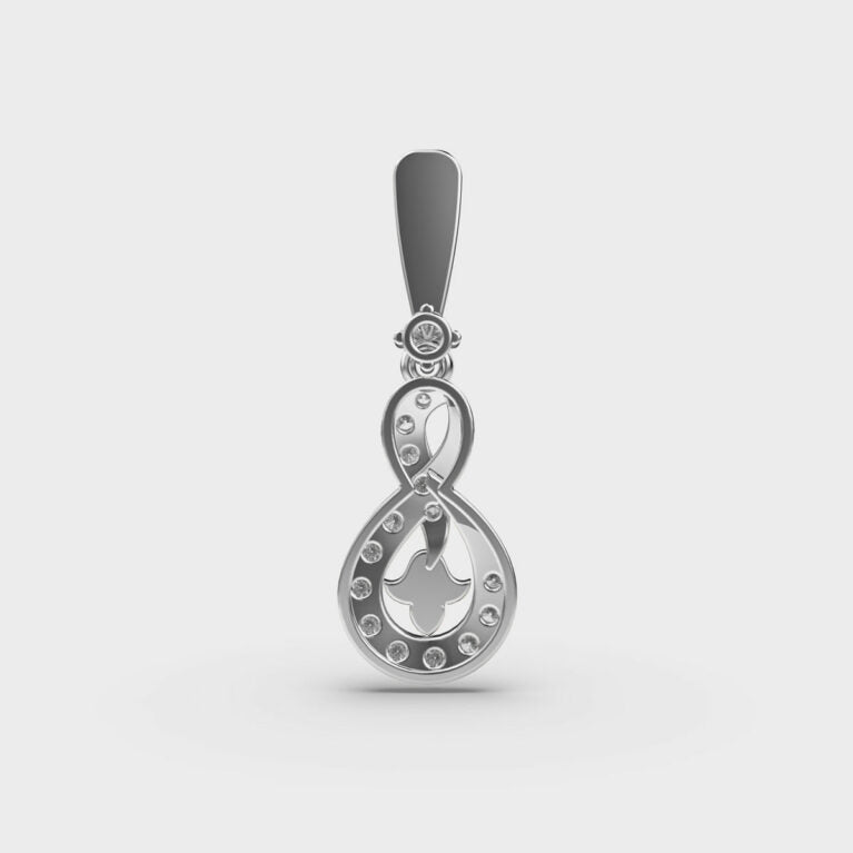 Glittering Knot Diamond Pendant (Without Chain)