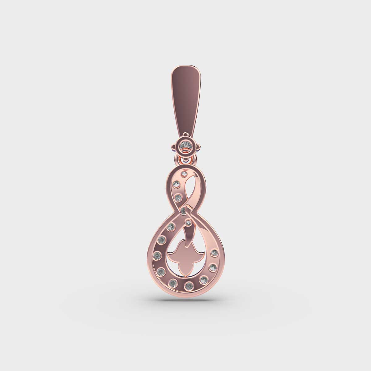 Glittering Knot Diamond Pendant (Without Chain)