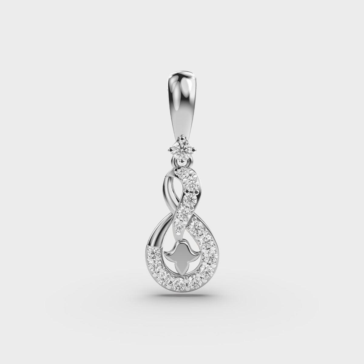 Glittering Knot Diamond Pendant (Without Chain)