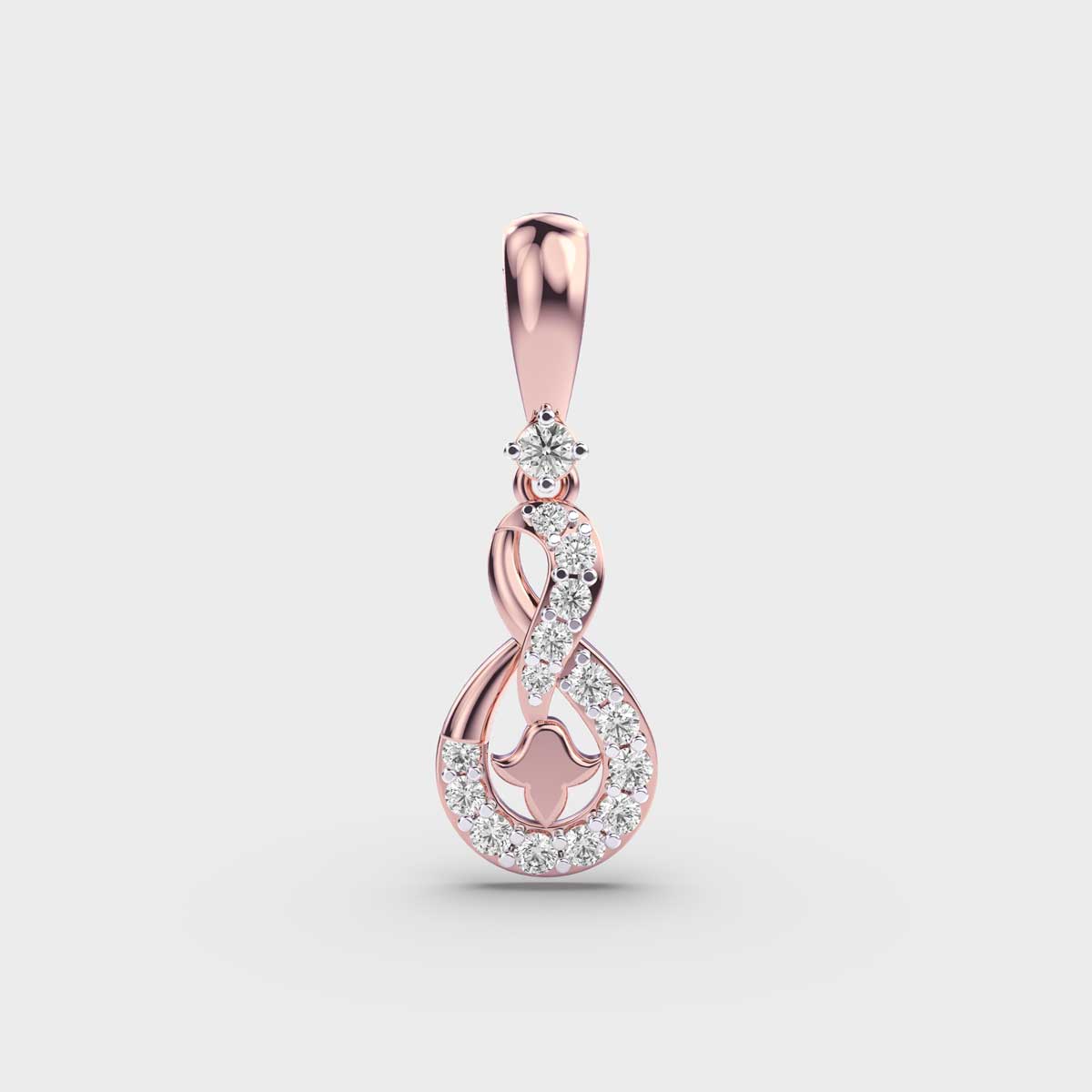 Glittering Knot Diamond Pendant (Without Chain)