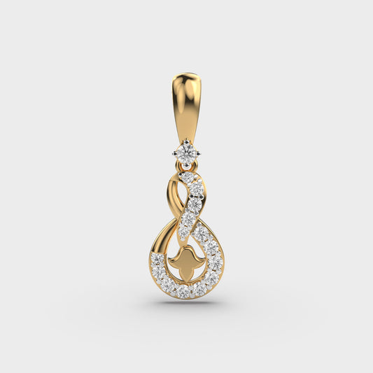 Glittering Knot Diamond Pendant (Without Chain)