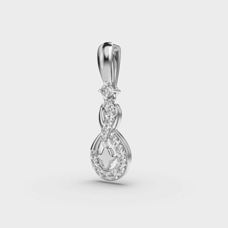 Glittering Knot Diamond Pendant (Without Chain)