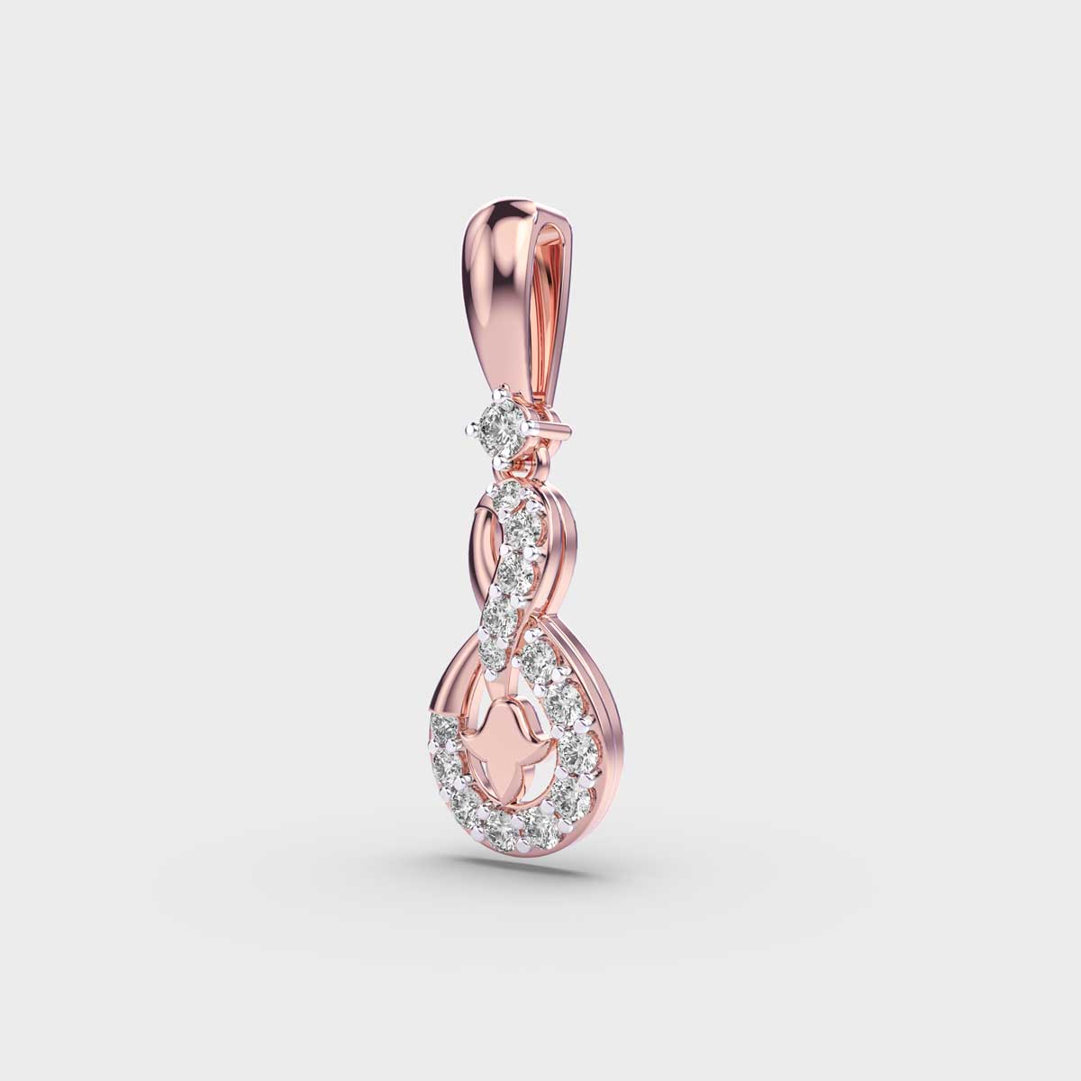 Glittering Knot Diamond Pendant (Without Chain)