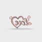 Love and Heart Diamond Pendant (With Chain)