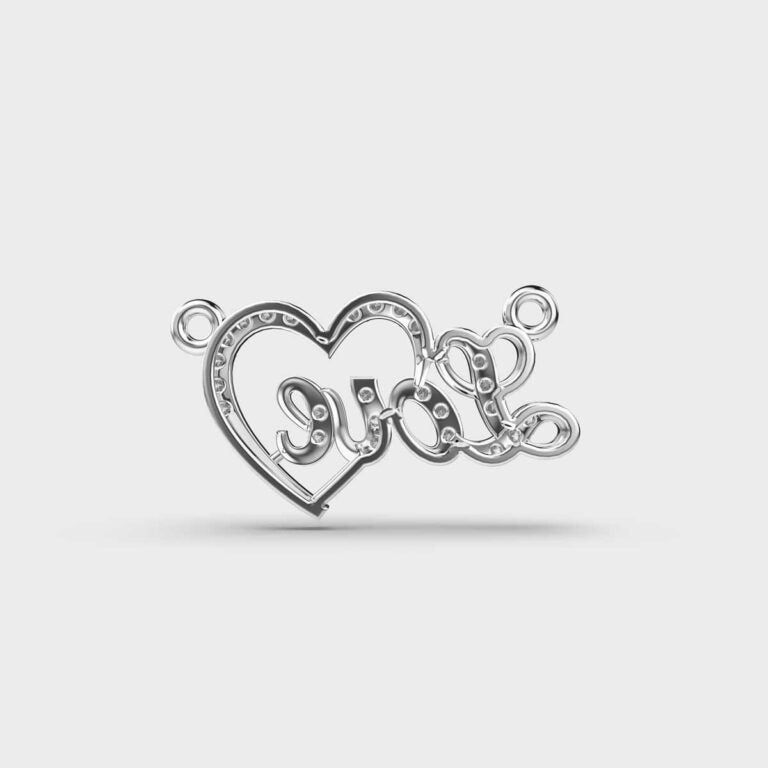 Love and Heart Diamond Pendant (With Chain)