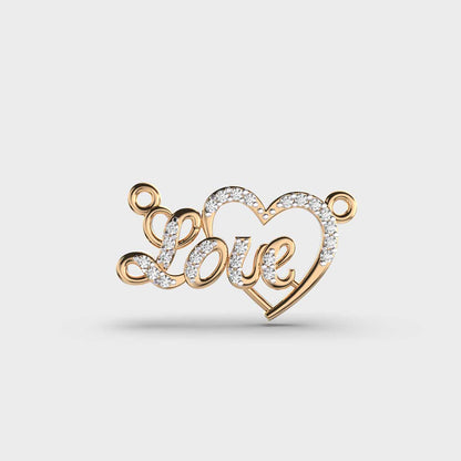 Love and Heart Diamond Pendant (With Chain)