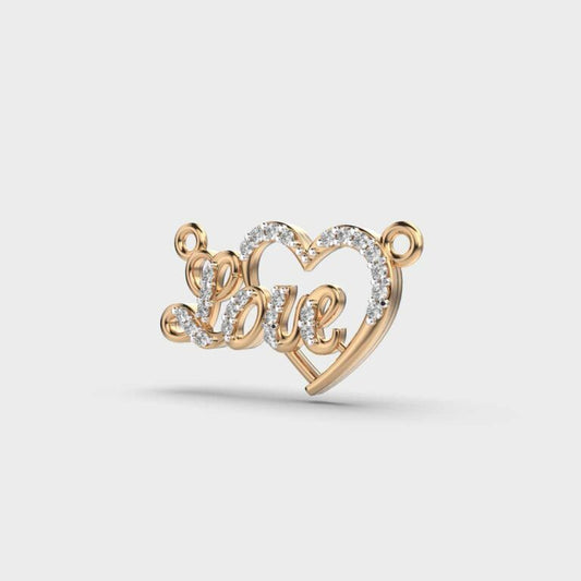 Love and Heart Diamond Pendant (With Chain)