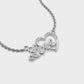 Love and Heart Diamond Pendant (With Chain)