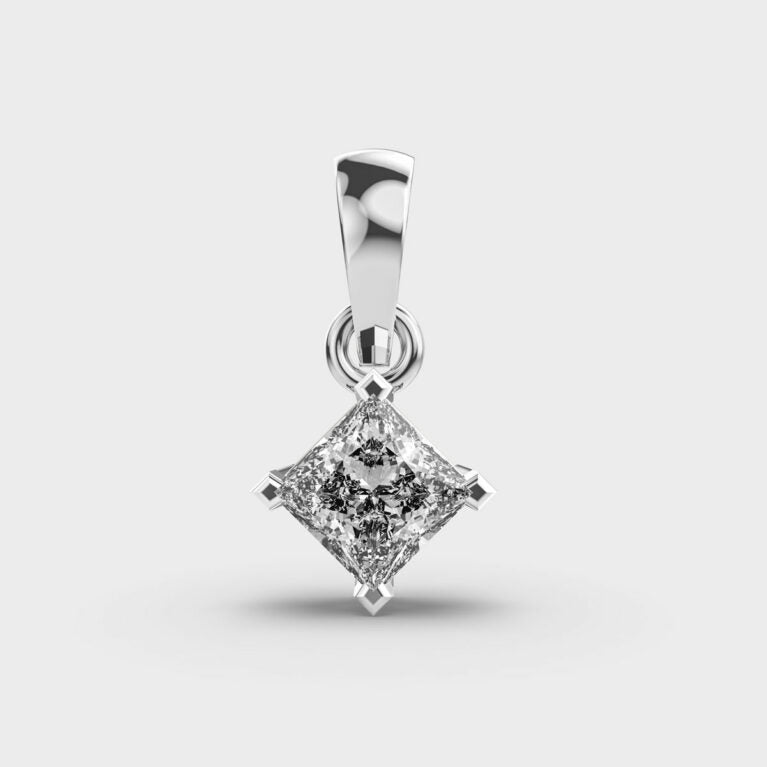 Classic Princess Solitaire Pendant (Without Chain)