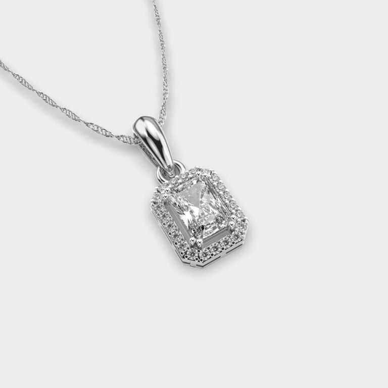 90 Cent Radiant with Halo Pendant (Without Chain)