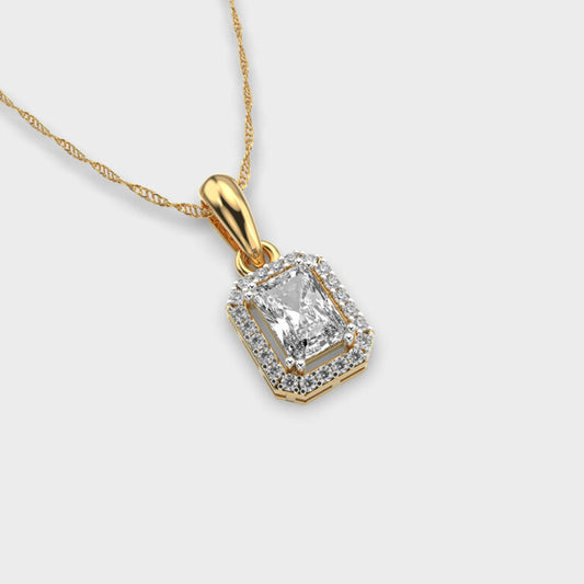 90 Cent Radiant with Halo Pendant (Without Chain)