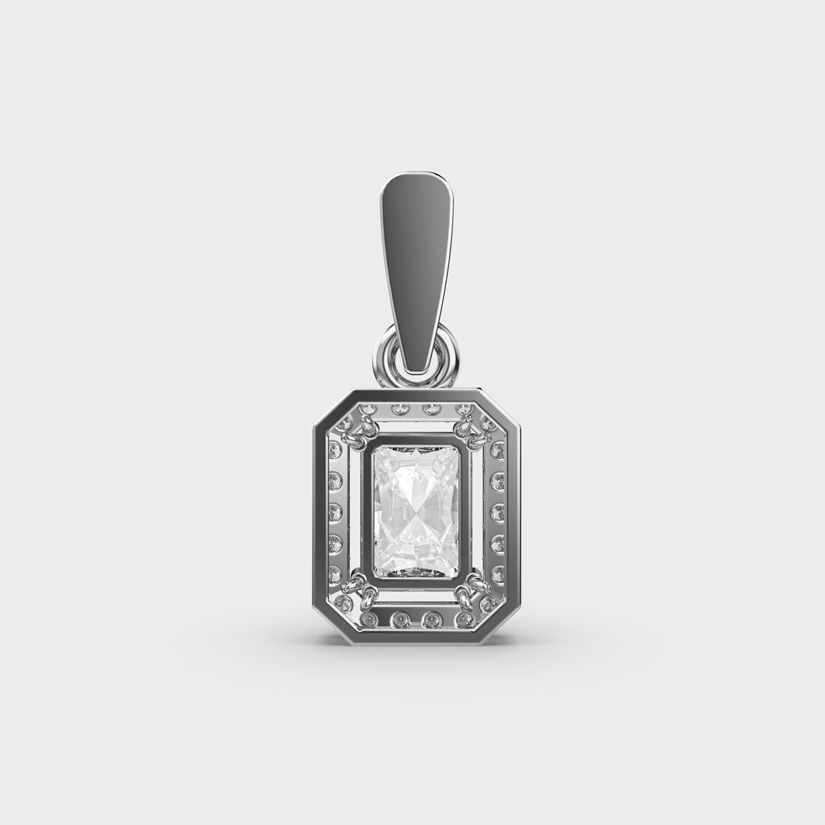 90 Cent Radiant with Halo Pendant (Without Chain)