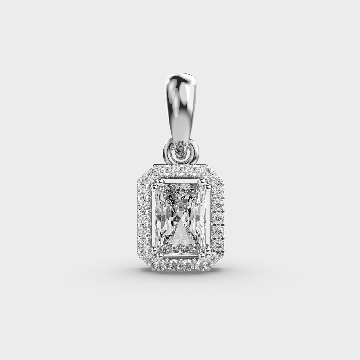 90 Cent Radiant with Halo Pendant (Without Chain)