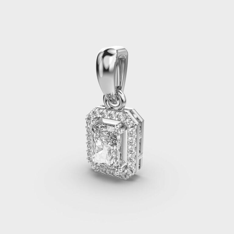90 Cent Radiant with Halo Pendant (Without Chain)