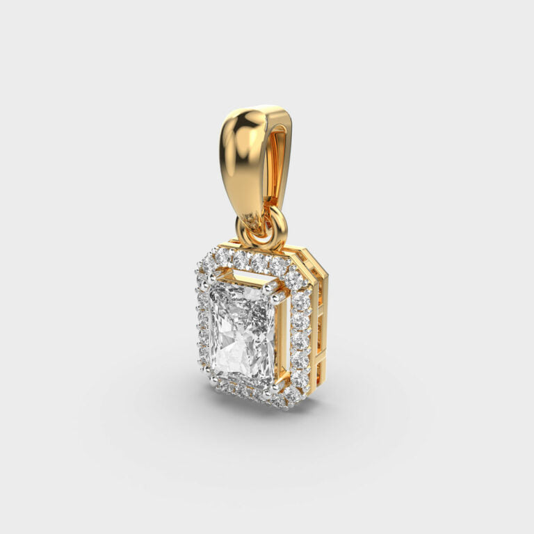 90 Cent Radiant with Halo Pendant (Without Chain)