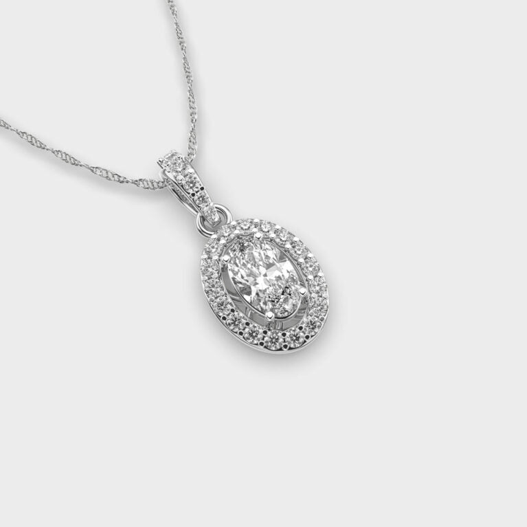 Classique Oval Diamond Pendant (Without Chain)