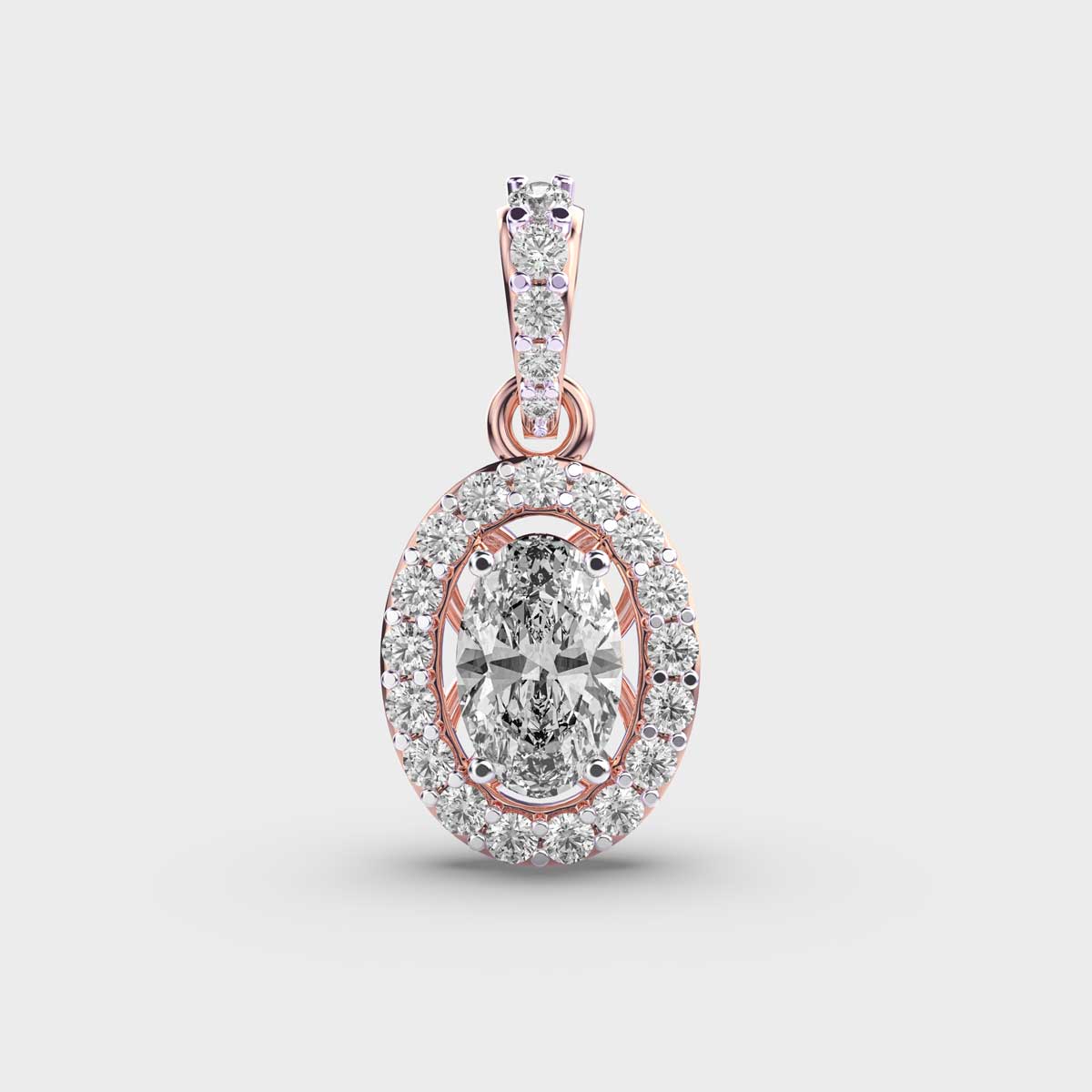 Classique Oval Diamond Pendant (Without Chain)