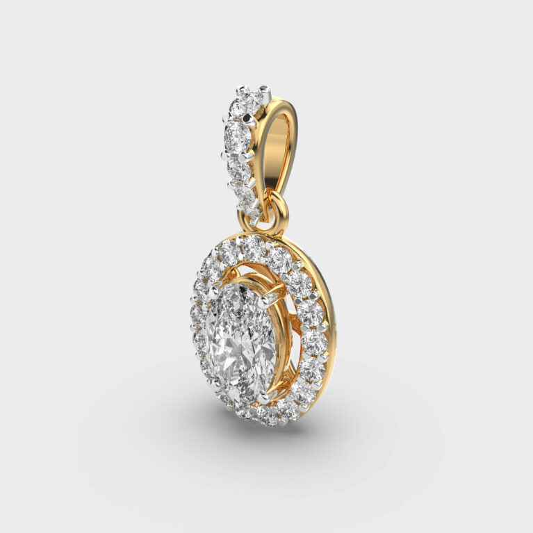 Classique Oval Diamond Pendant (Without Chain)