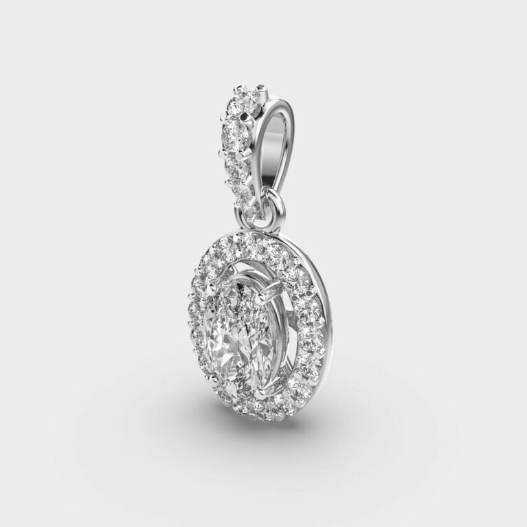 Classique Oval Diamond Pendant (Without Chain)